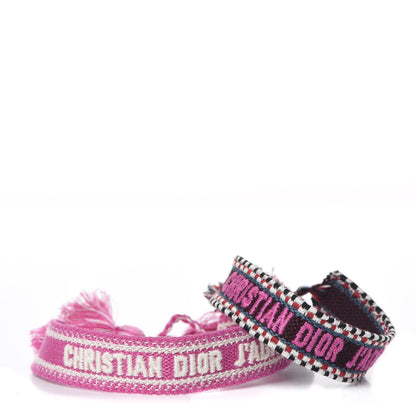Christian Dior Woven Cotton J'Adior Friendship Bracelet Set Purple Rose 1 of 7