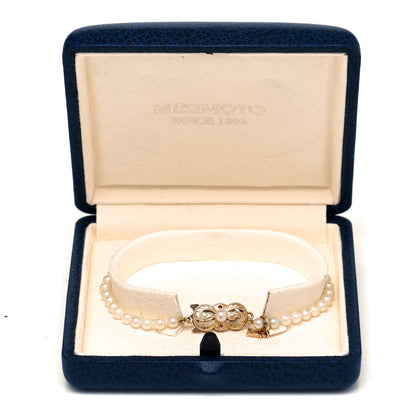 Mikimoto 18K Yellow Gold Akoya Pearl 3.5-4mm Strand Bracelet 5 of 5