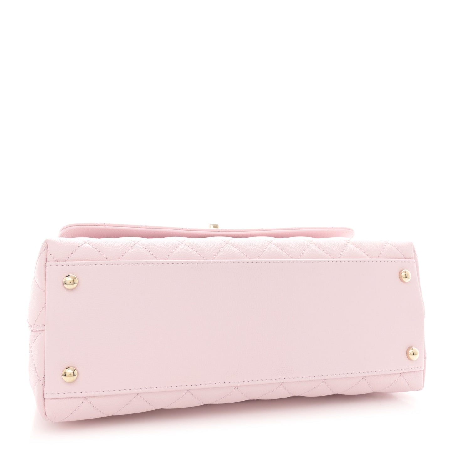 Caviar Quilted Small Coco Handle Flap Light Pink