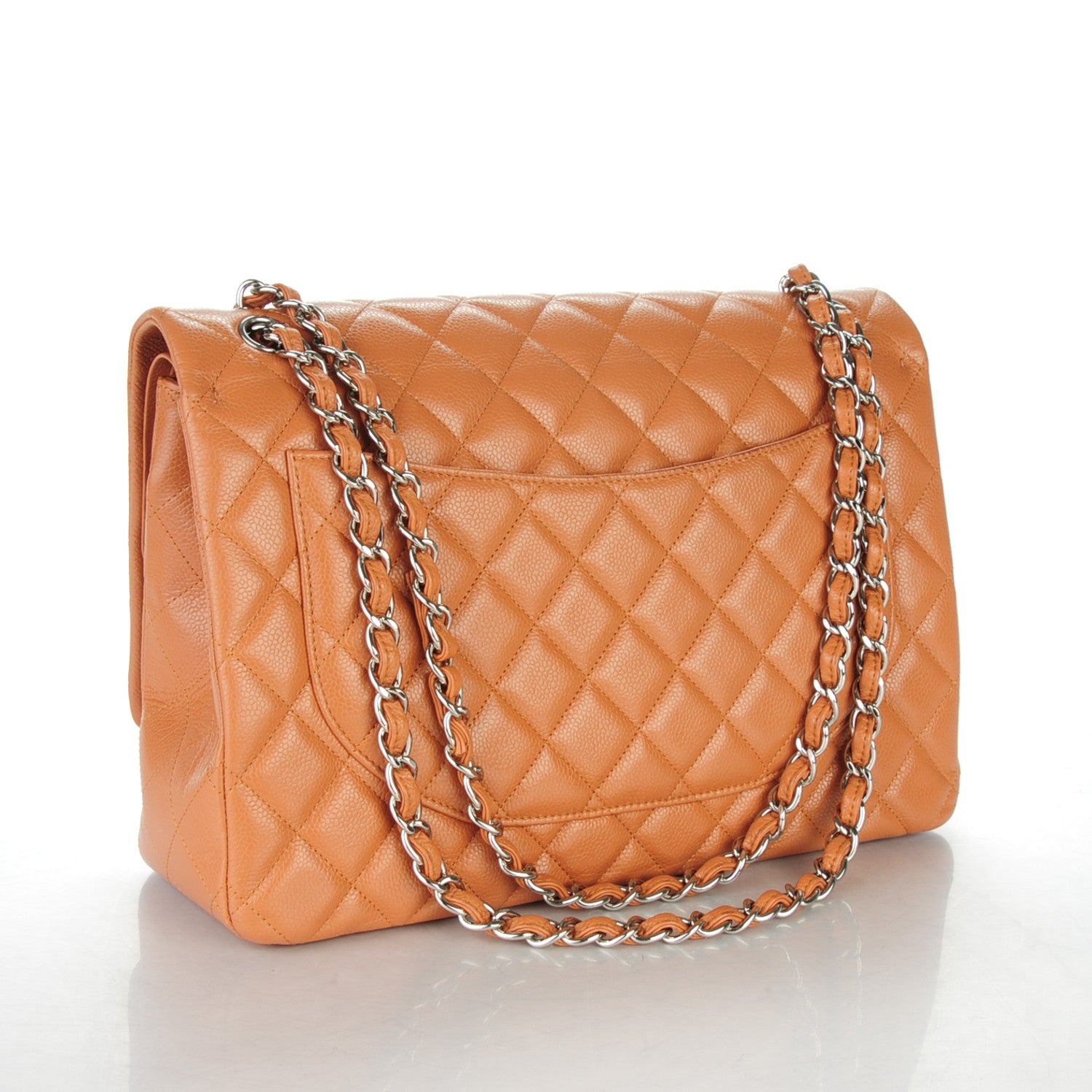 Chanel Caviar Quilted Maxi Double Flap Light Brown 3 of 7