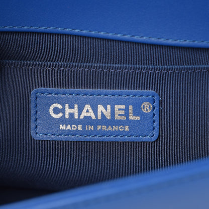Chanel Calfskin Chevron Quilted Medium Boy Flap Bright Blue 6 of 7