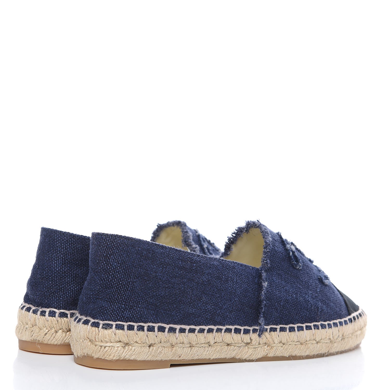 Chanel Denim Toile CC Espadrilles 40 Navy Black 4 of 10