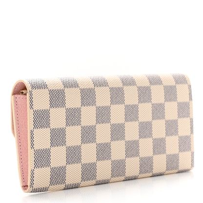 Louis Vuitton Damier Azur Emilie Wallet Rose Ballerine 3 of 6