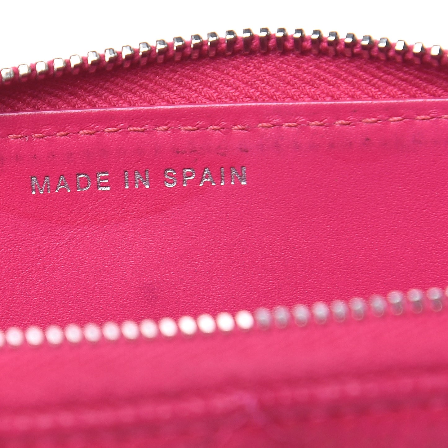Iridescent Caviar Quilted Small Zip Around Wallet Pink