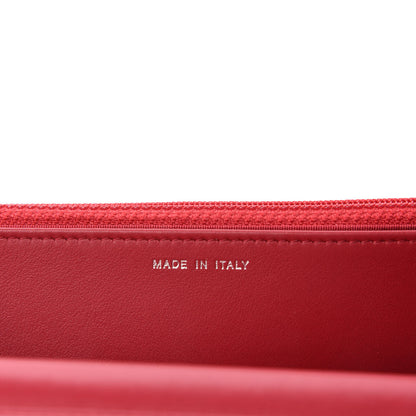 Chanel Caviar Quilted Diamond CC Wallet On Chain WOC Red 10 of 12