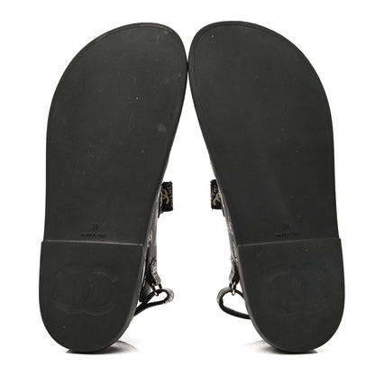 Chanel Rubber CC Dad Sandals 39 Black 5 of 9