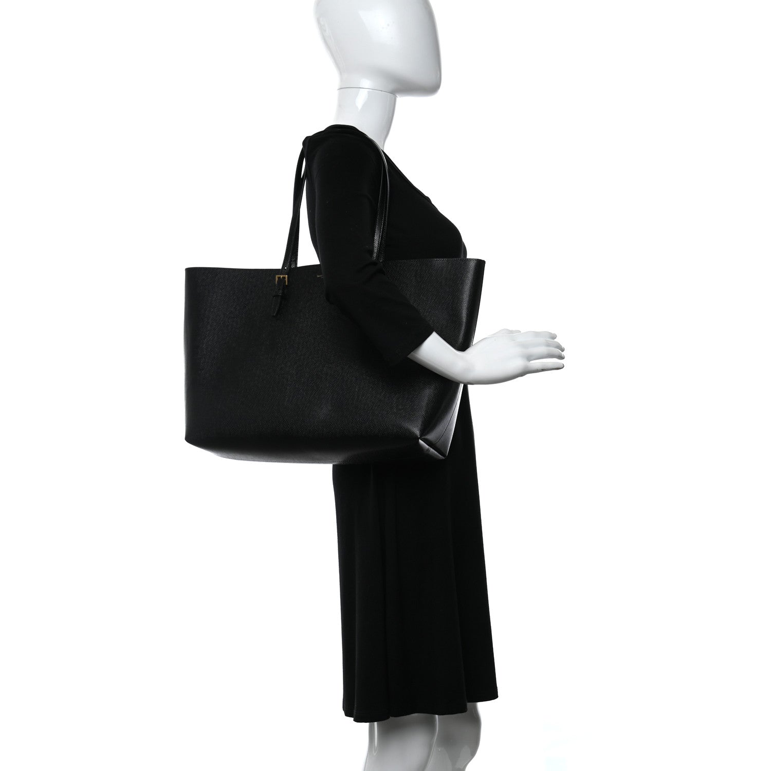 Saint Laurent Calfskin Large Shopping Tote Black 2 of 9