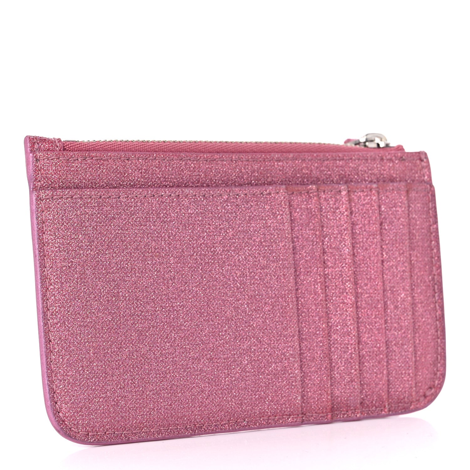 Balenciaga Sparkling Fabric Logo Large Cash Long Coin Card Holder Sweet Pink Black 3 of 8