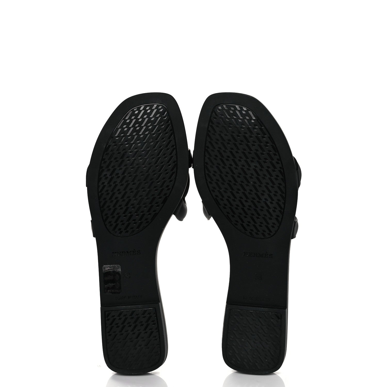 Hermes Rubber Aloha Sandals 38 Black 5 of 9