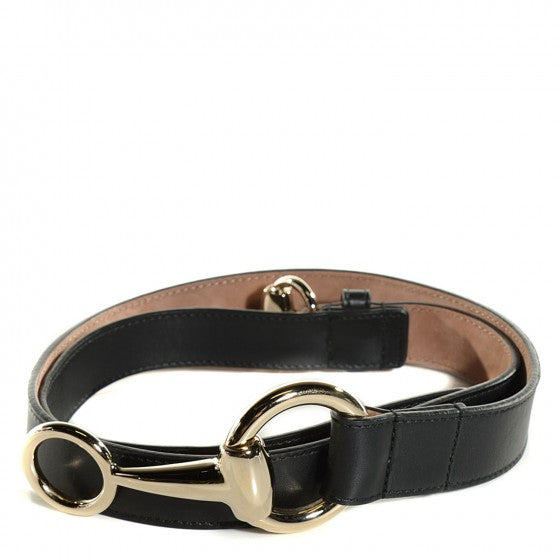 Gucci Calfskin Round Buckle Horsebit Selleria Belt Black 90 36 1 of 10