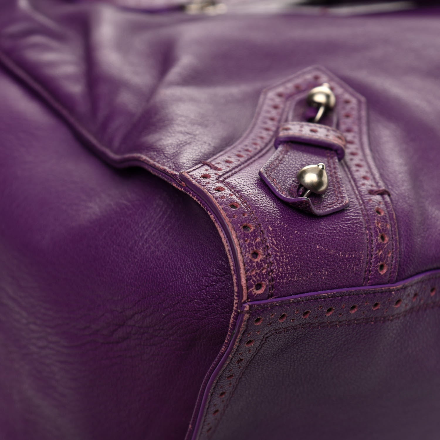 Balenciaga Agneau Classic Silver Hardware Riva Velo Purple 12 of 19