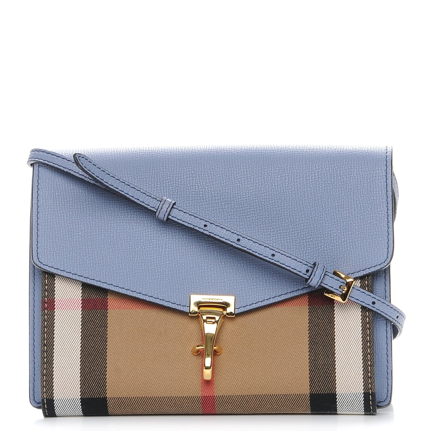 Derby Calfskin House Check Small Macken Crossbody Bag Slate Blue