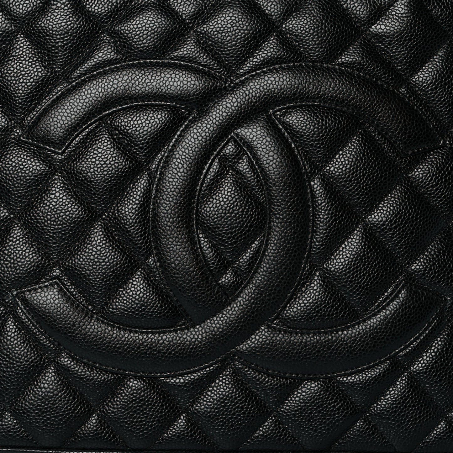 Caviar Quilted Medallion Tote Black
