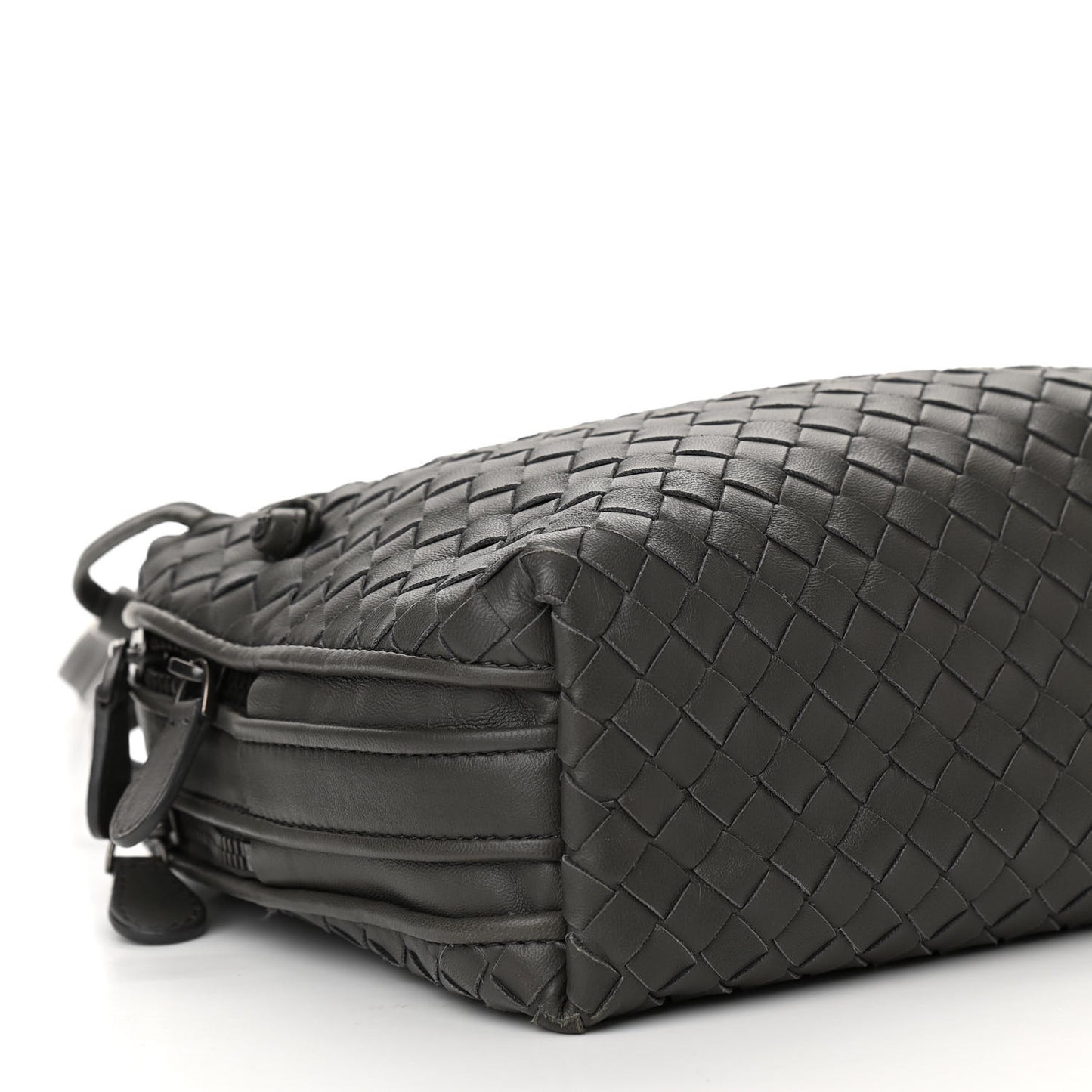 Nappa Intrecciato Crossbody Messenger Light Grey