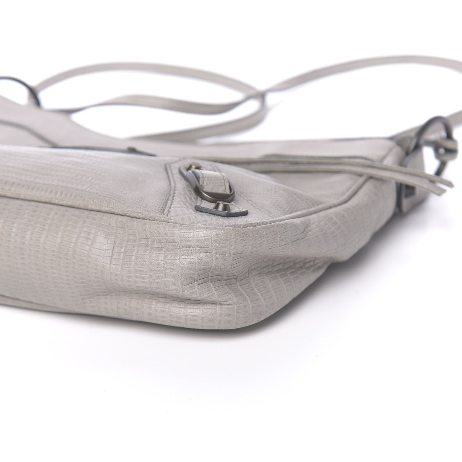 Balenciaga Agneau Lizard Embossed Classic Hardware Hip Gris Clair 9 of 10