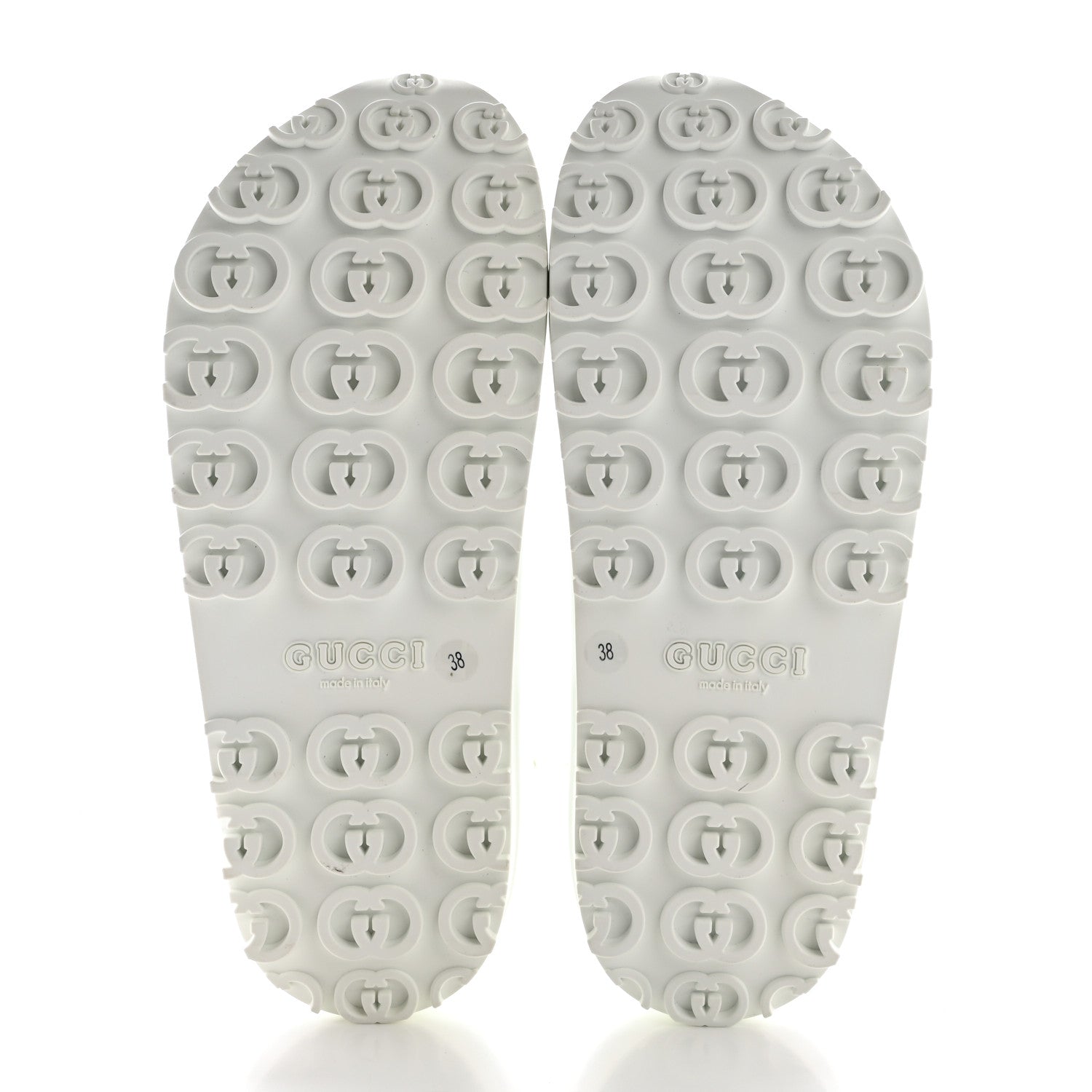 Gucci Soft Rubber Horsebit Touch Womens Strapped Sandals 38 Great White 5 of 9