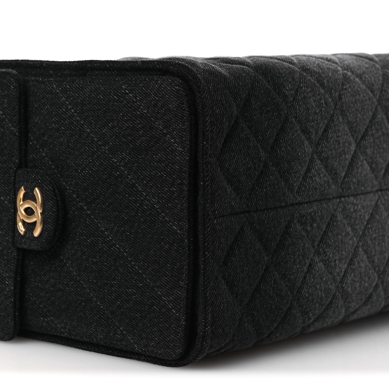 Chanel Washed Denim Quilted Medium Chanel 25 Handbag Black 10 of 13