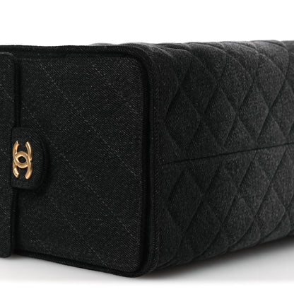 Chanel Washed Denim Quilted Medium Chanel 25 Handbag Black 10 of 13