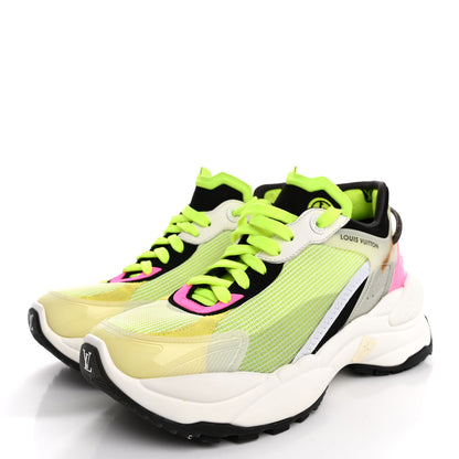 Louis Vuitton Mix Materials Suede Calfskin Run 55 Sneakers 36.5 Pink White Yellow 4 of 14