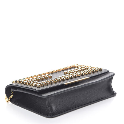 Fendi Vitello Elite Studded Tube Wallet on Chain Black 4 of 8