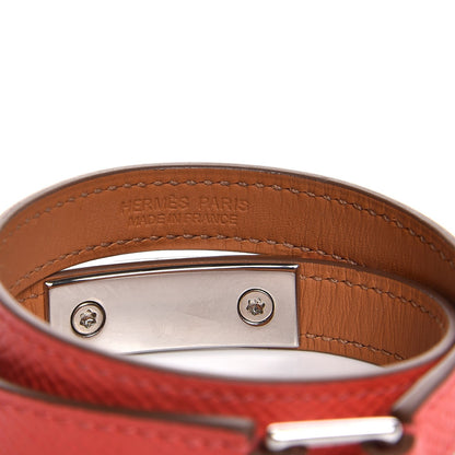 Hermes Epsom Rivale Double Tour Bracelet M Rose Jaipur 4 of 6