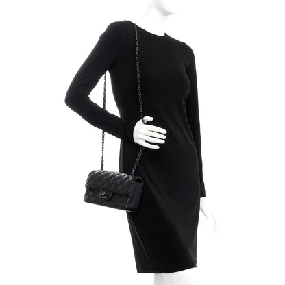 Chanel Crumpled Calfskin Quilted Mini Rectangular Flap So Black 2 of 8
