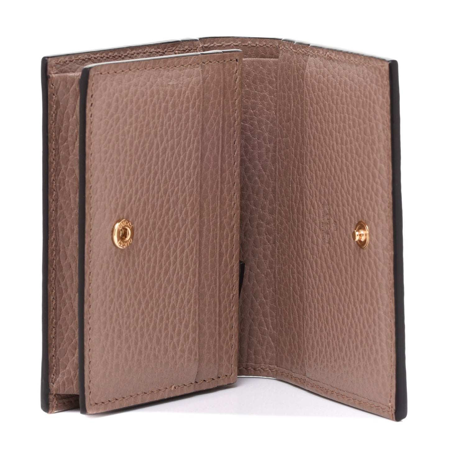 Dollar Calfskin GG Supreme Monogram GG Marmont Card Case Porcelain Rose Beige Ebony