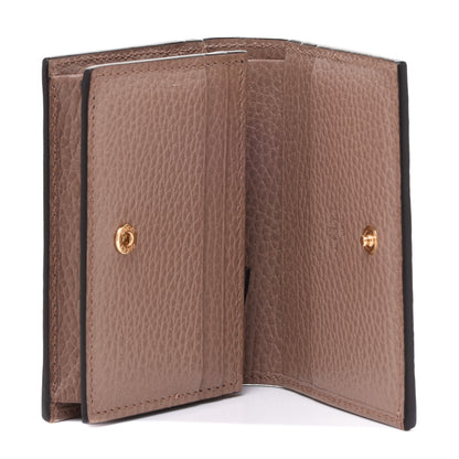 Gucci Dollar Calfskin GG Supreme Monogram GG Marmont Card Case Porcelain Rose Beige Ebony 5 of 7