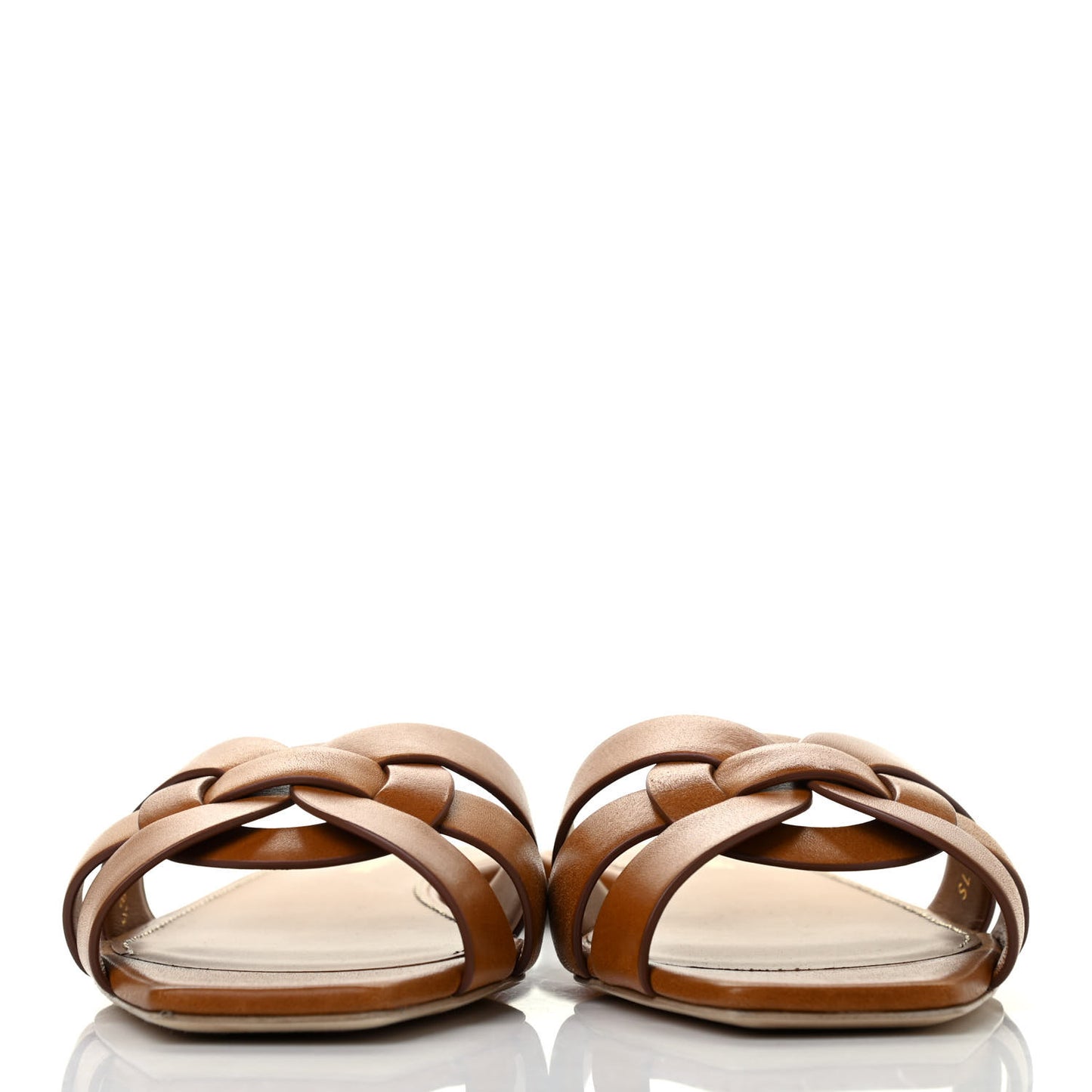Calfskin Tribute 05 Slide Sandals 38.5 Amber