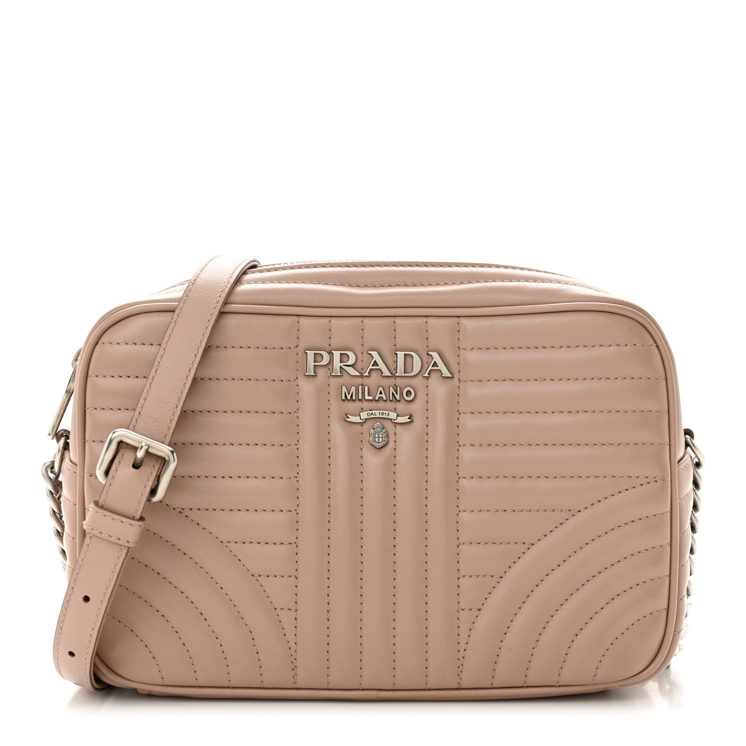 Prada Soft Calfskin Diagramme Camera Bag Cipria 2 of 9