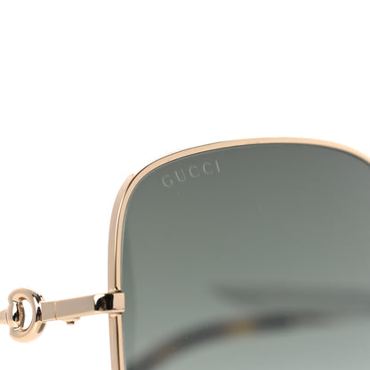 Gucci Metal Horsebit Square Frame Sunglasses GG0879S Gold 8 of 8