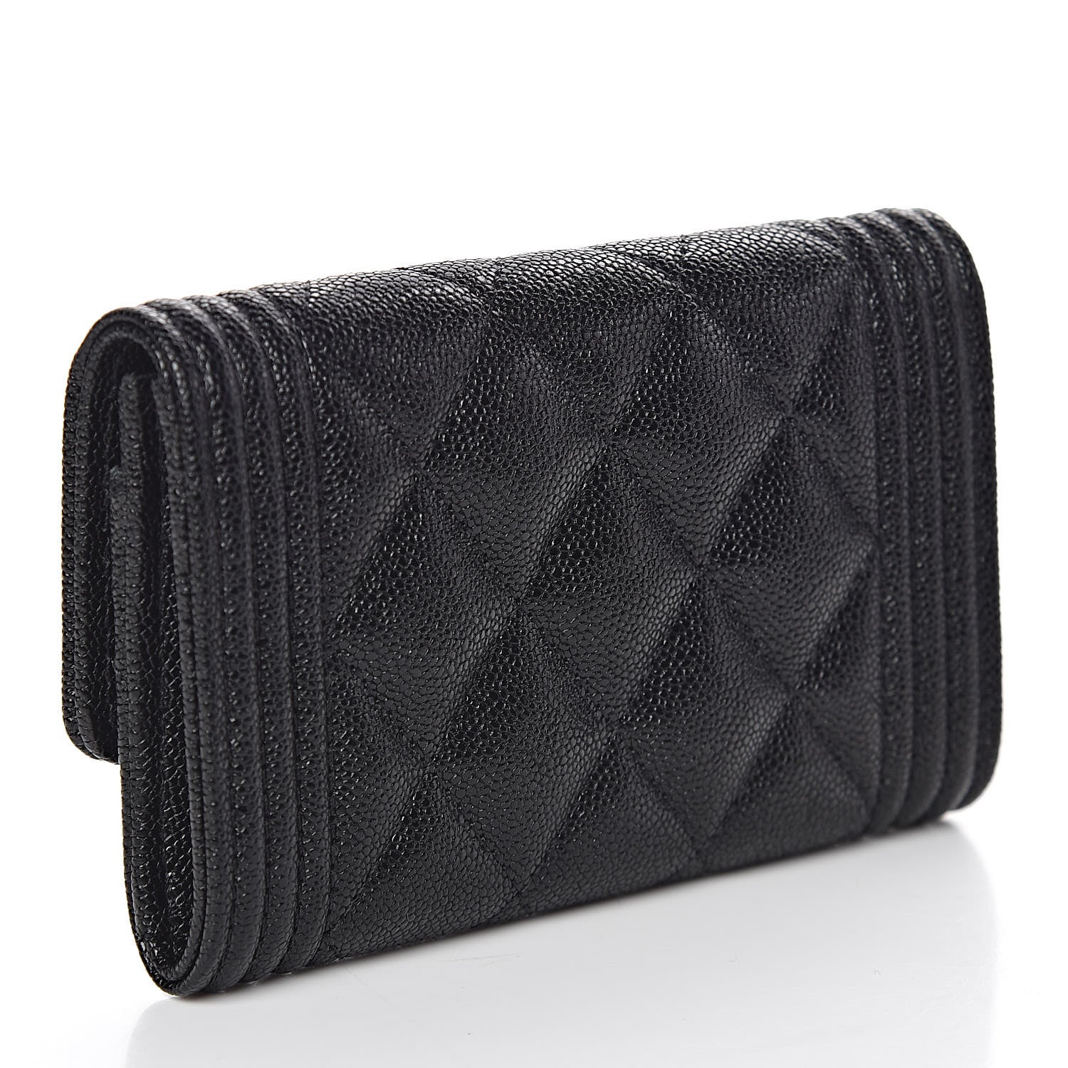 Chanel Caviar Quilted Boy Flap Card Holder Black 3 of 12