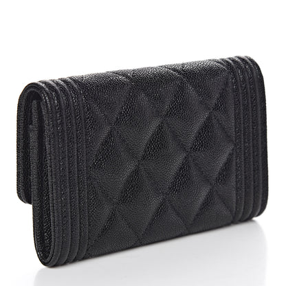 Chanel Caviar Quilted Boy Flap Card Holder Black 3 of 12