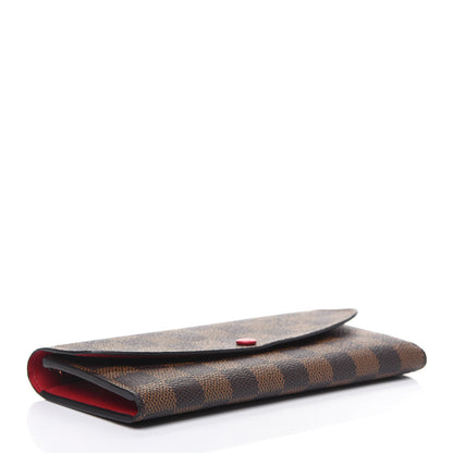 Louis Vuitton Damier Ebene Emilie Wallet Red 4 of 9