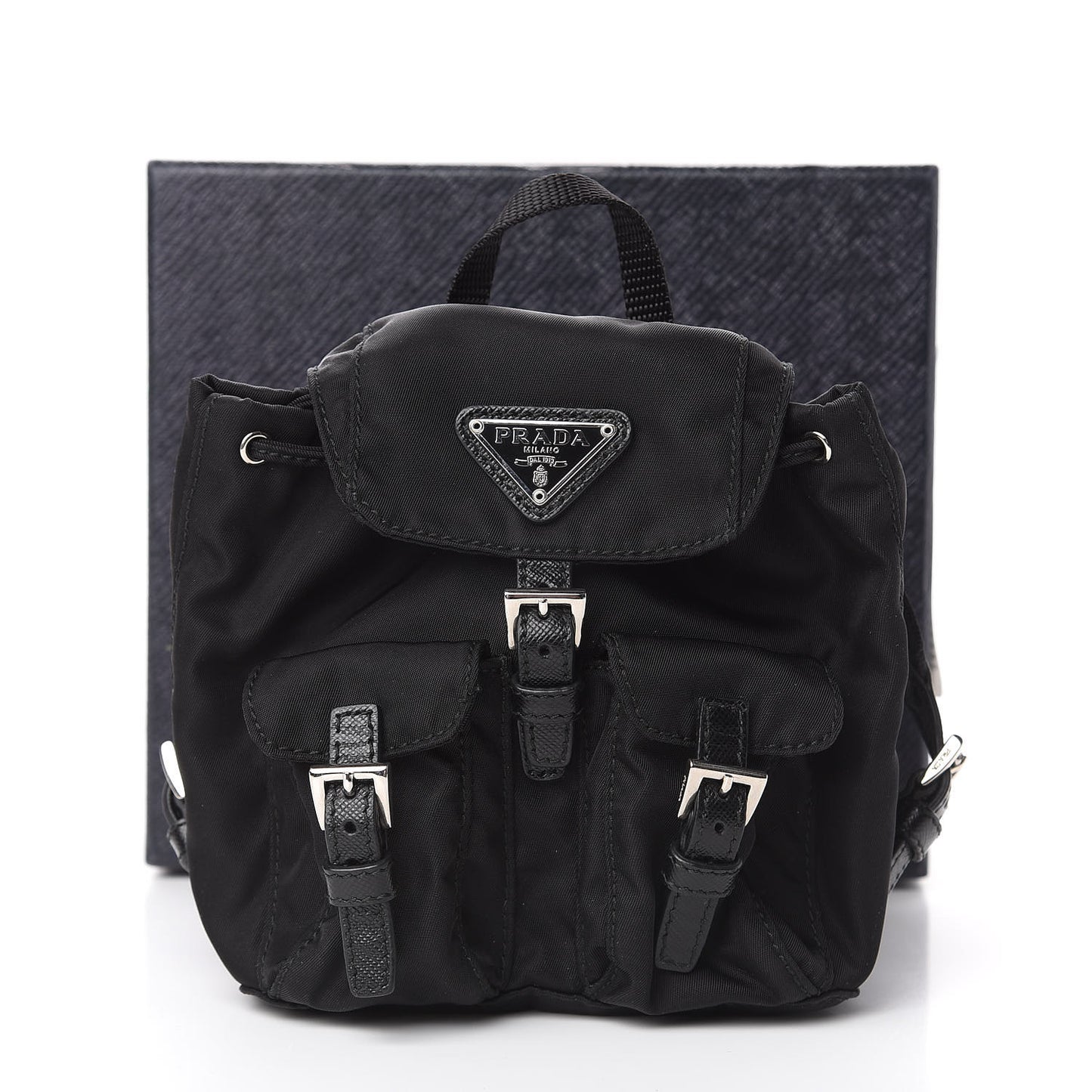 Nylon Vela Mini Crossbody Backpack Black