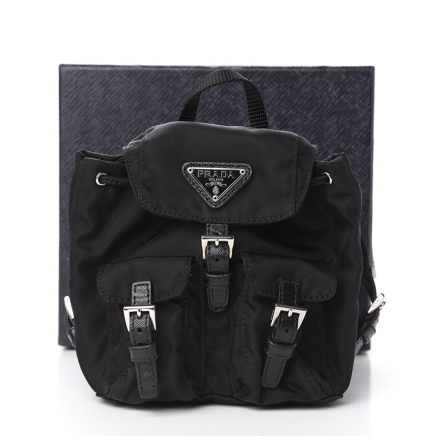 Prada Nylon Vela Mini Crossbody Backpack Black 12 of 12