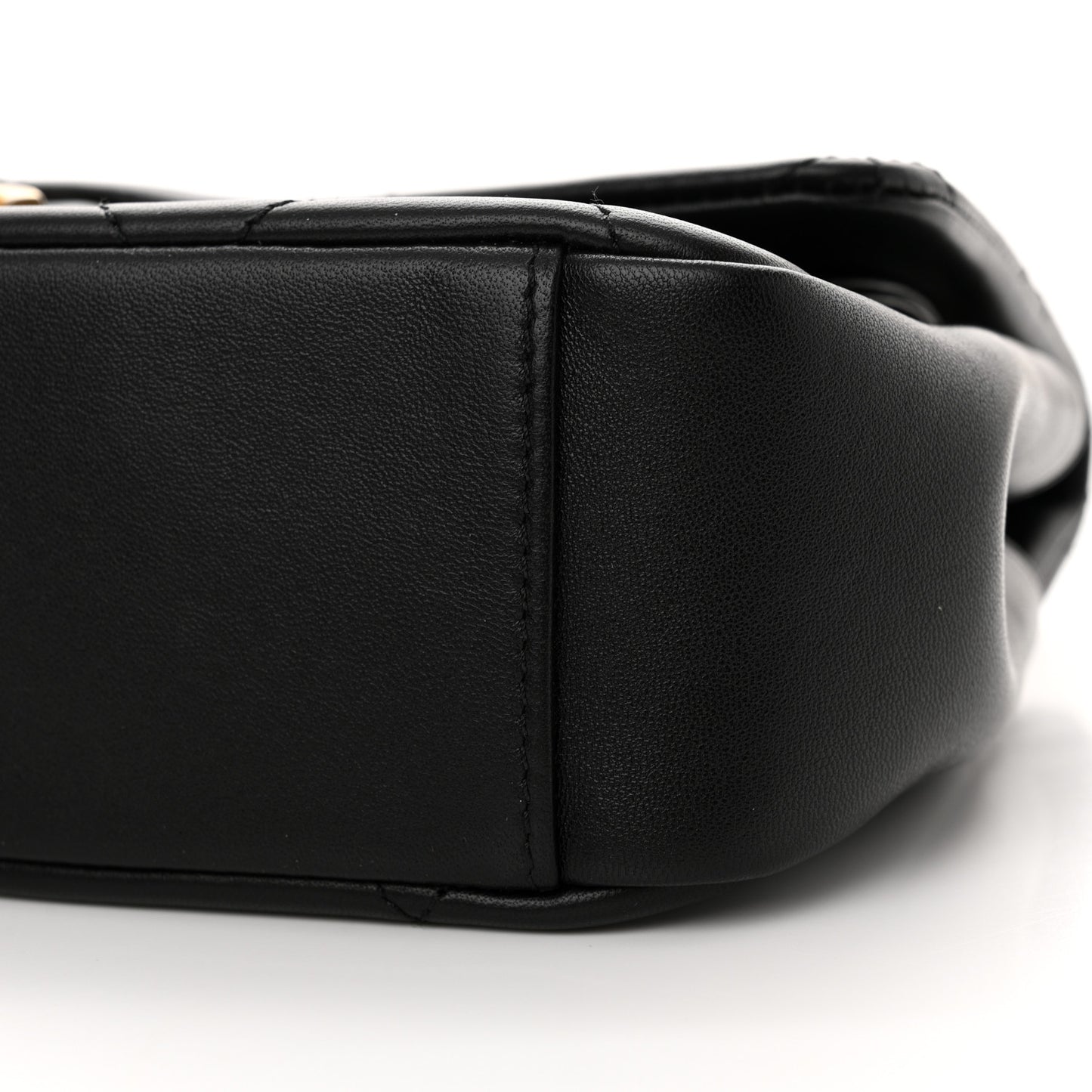 Lambskin Small Chain Handle Flap Bag Black