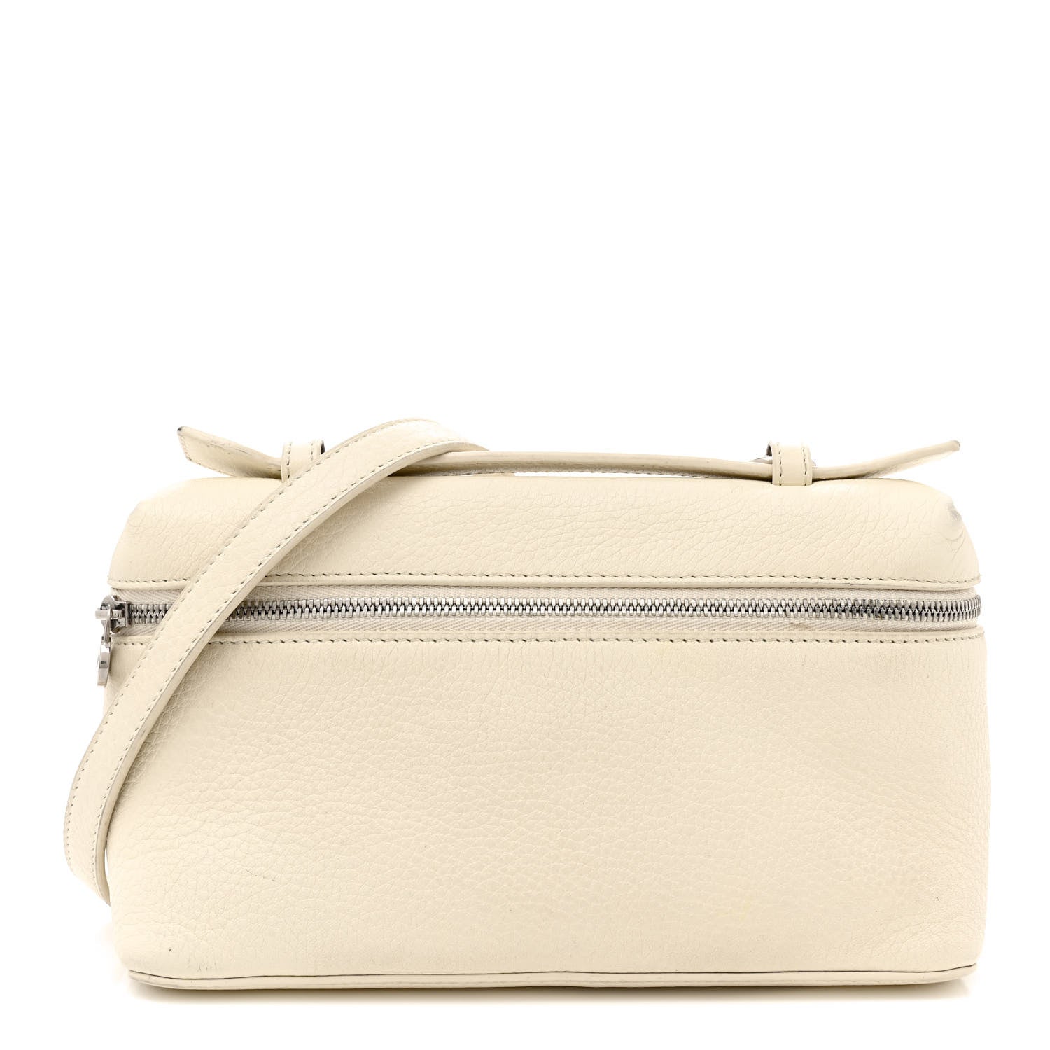 Loro Piana Grained Calfskin L19 Extra Pocket Pouch Whisper White 1 of 14