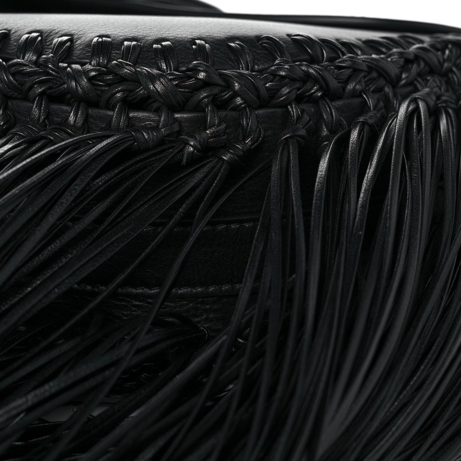 Christian Dior Grained Calfskin Large Fringe Bobby Flap Black 7 of 7