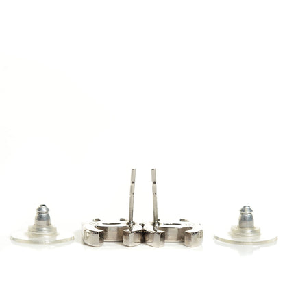 Chanel Crystal Timeless CC Earrings Silver 3 of 5