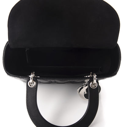 Christian Dior Lambskin Cannage Medium Lady Dior Black 6 of 12