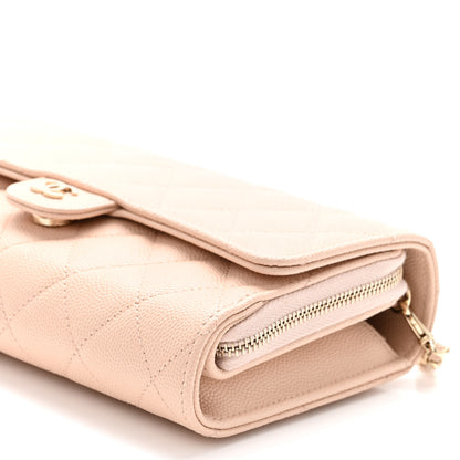 Chanel Caviar Quilted Phone Holder Wallet on Removable Chain Light Beige 12 of 12