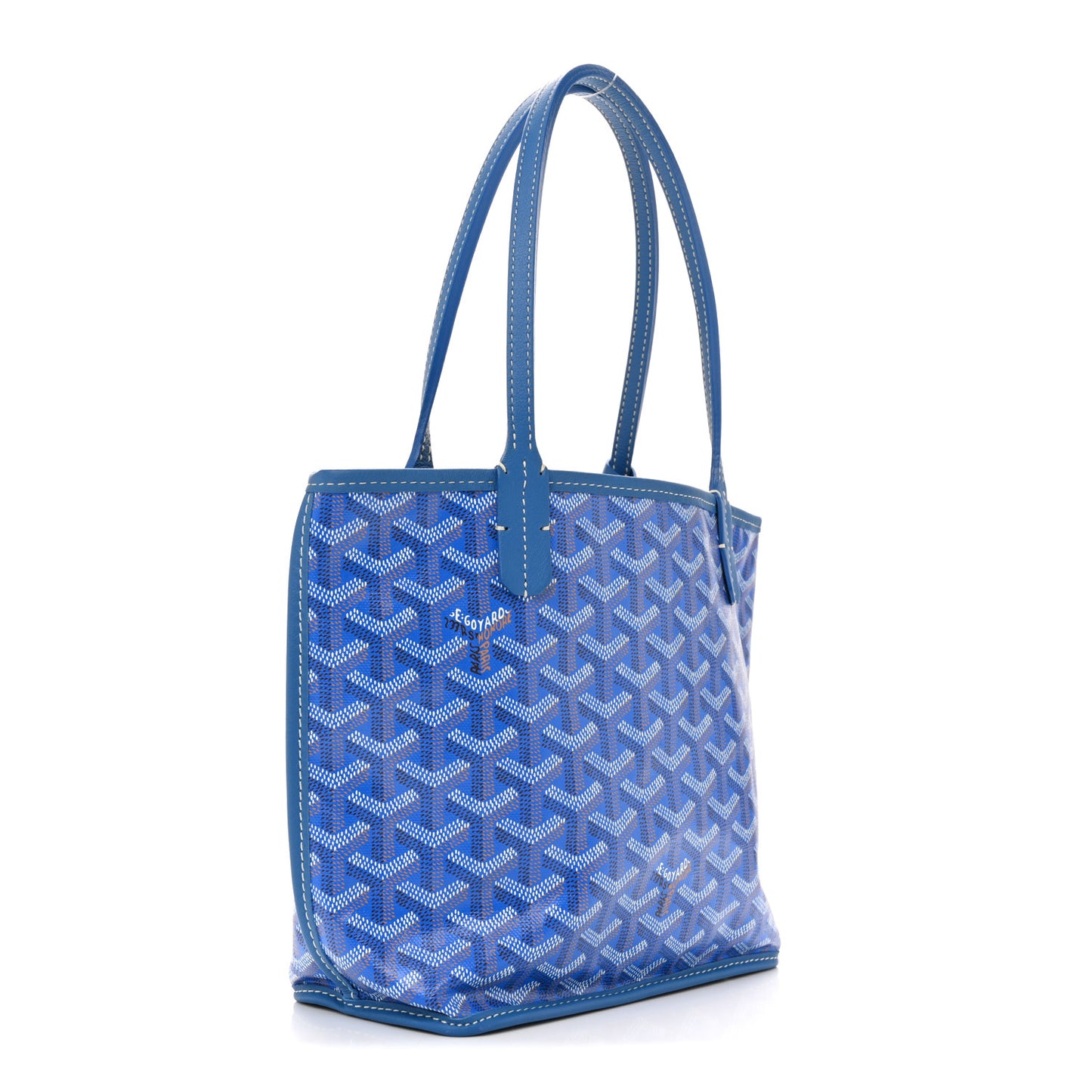 Goyardine Reversible Mini Anjou Sky Blue