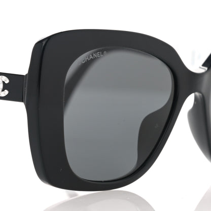 Chanel Acetate Strass Square Sunglasses 5422-B-A Black White 7 of 8