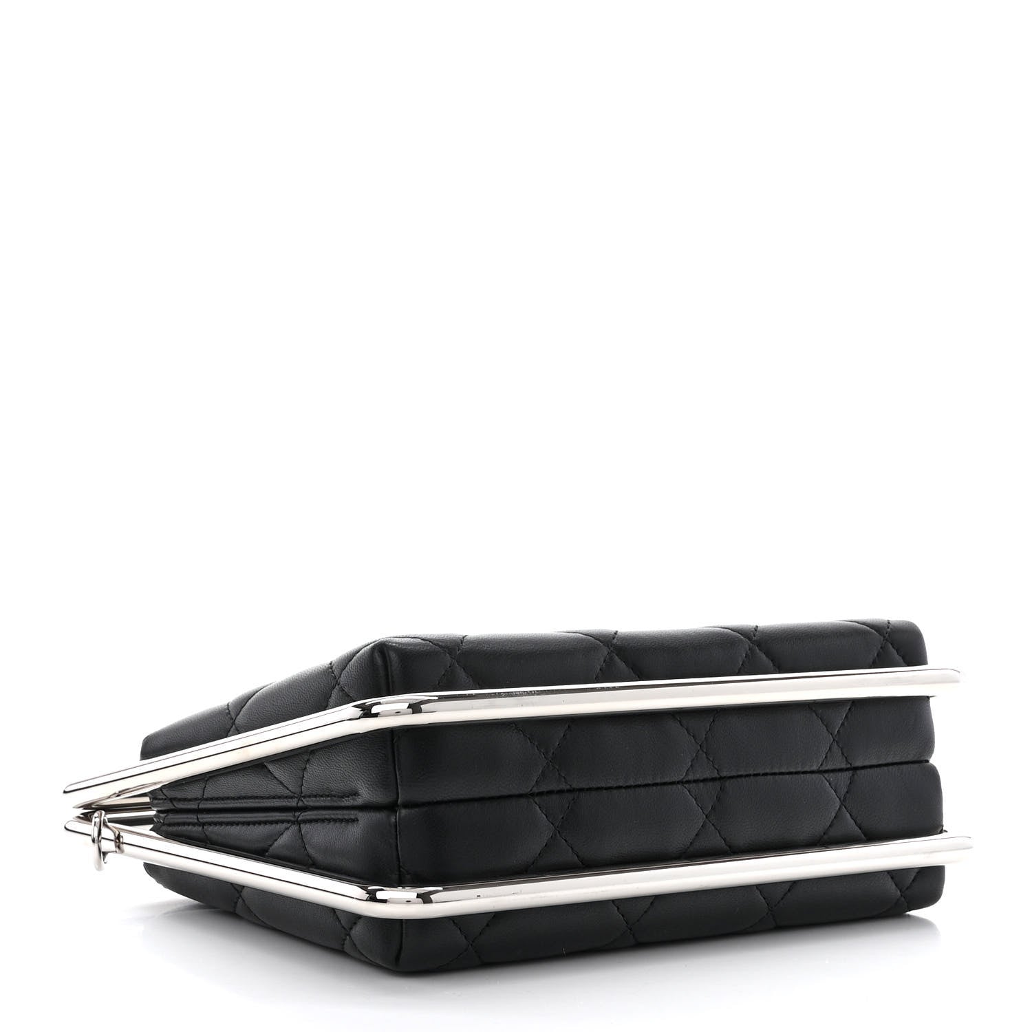 Chanel Quilted Lambskin Metal Bar Clutch Bag Black 4 of 12