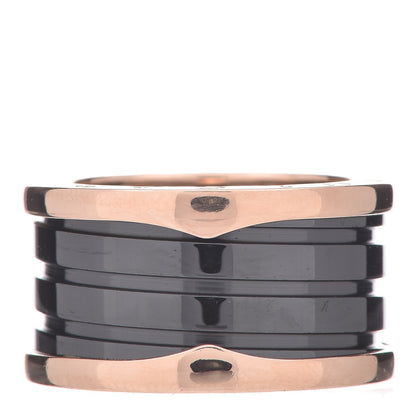 Bulgari 18K Rose Gold Black Ceramic B.Zero1 Four-Band Ring 55 7.25 1 of 5