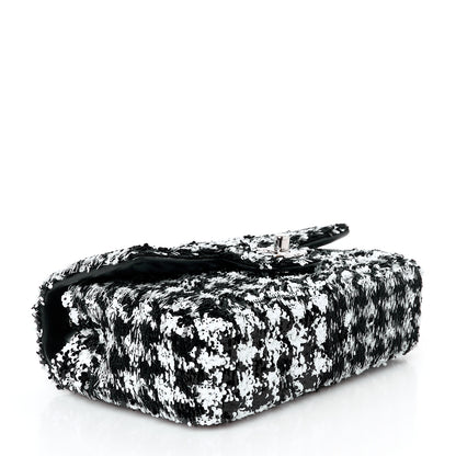 Chanel Sequin Houndstooth Small Flap Black White 4 of 12