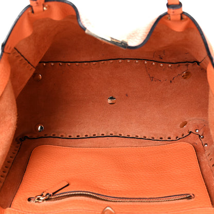 Valentino Garavani Pebbled Calfskin Medium Rockstud Tote Melon Sorbet 4 of 14