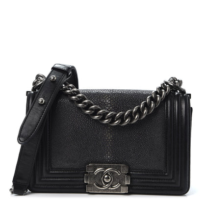 Chanel Galuchat Stingray Small Boy Flap Black 1 of 10