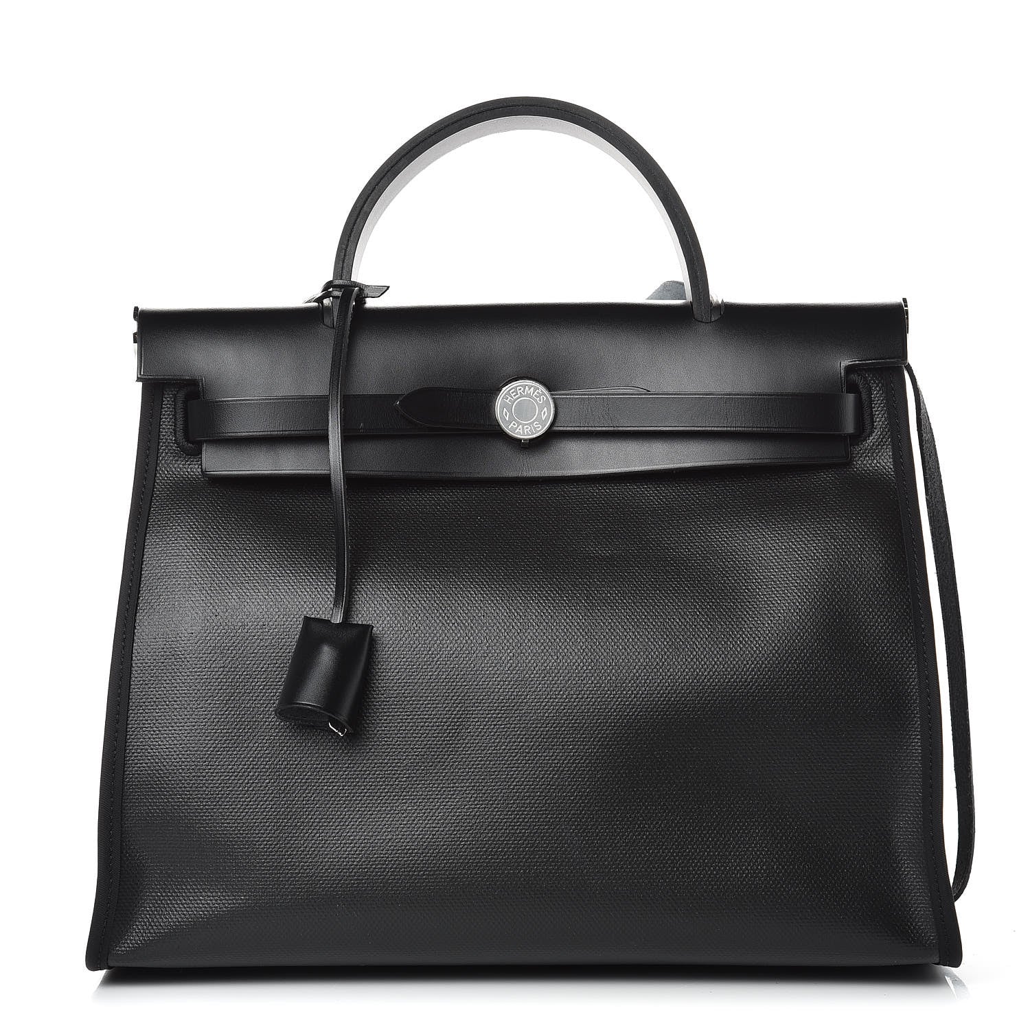 Hermes Toile H Berline Vache Hunter Herbag Zip PM 31 Black Ecru 1 of 11